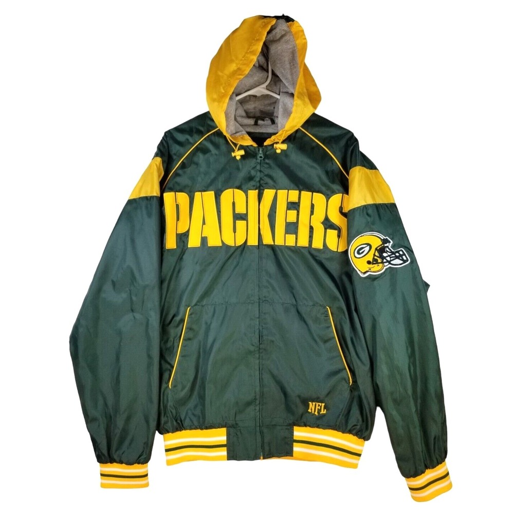 Green Bay Packers NFL Men's  Hooded FullZip Jacket Size LARGE.